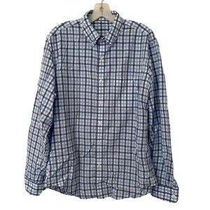 J.CREW Gingham Shirt Mens Blue Purple Lightweight Long Sleeve Button Up Size M